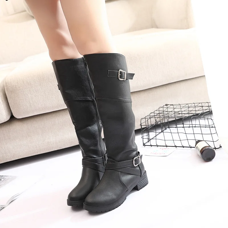 Large Size New Style Europe And America round-Toe Two-Button Side Zipper Flat luo ma xue Women's Boots
Large Size New Style Europe And America round-Toe Two-Button Side Zipper Flat luo ma xue Women's Boots