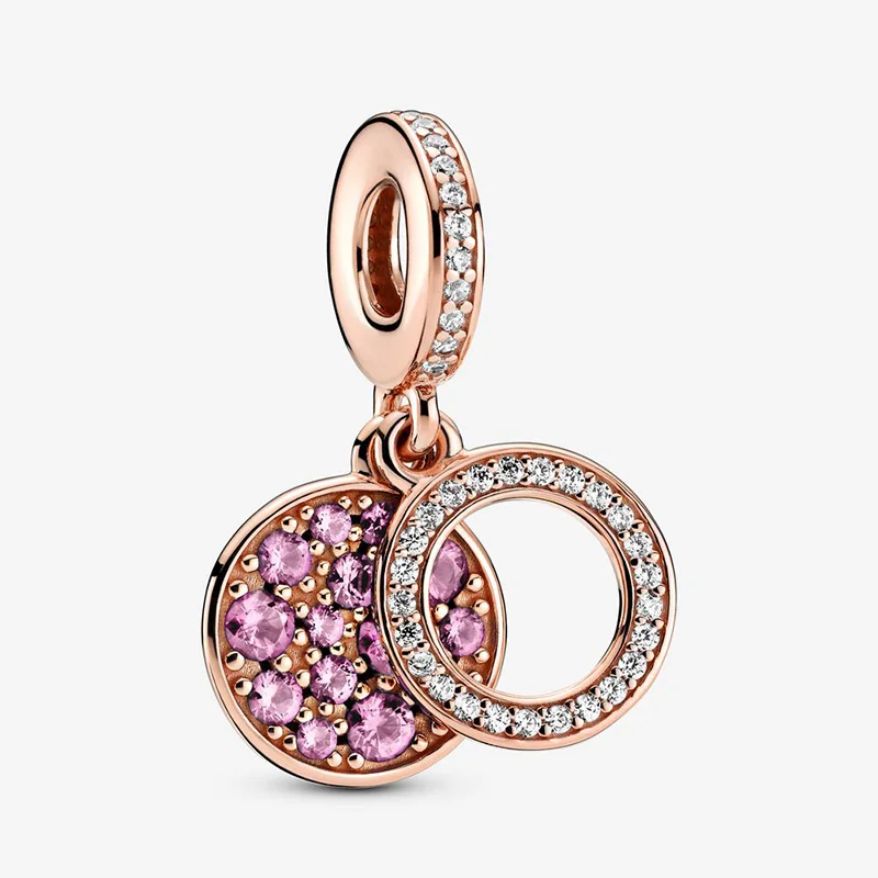 2020 Winter New 925 Sterling Silver Bead Sparkling Pink Disc Double Dangle Charm fit Original Pandora Bracelet Christmas Jewelry
2020 Winter New 925 Sterling Silver Bead Sparkling Pink Disc Double Dangle Charm fit Original Pandora Bracelet Christmas Jewelry