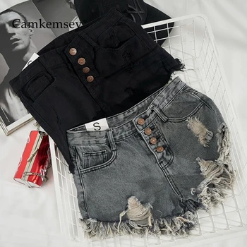 CamKemsey Sexy Summer Hot Shorts Women Fashion Single Breasted Ripped Holes Cuffed Tasseles Basic High Waist Denim Shorts 
CamKemsey Sexy Summer Hot Shorts Women Fashion Single Breasted Ripped Holes Cuffed Tasseles Basic High Waist Denim Shorts
