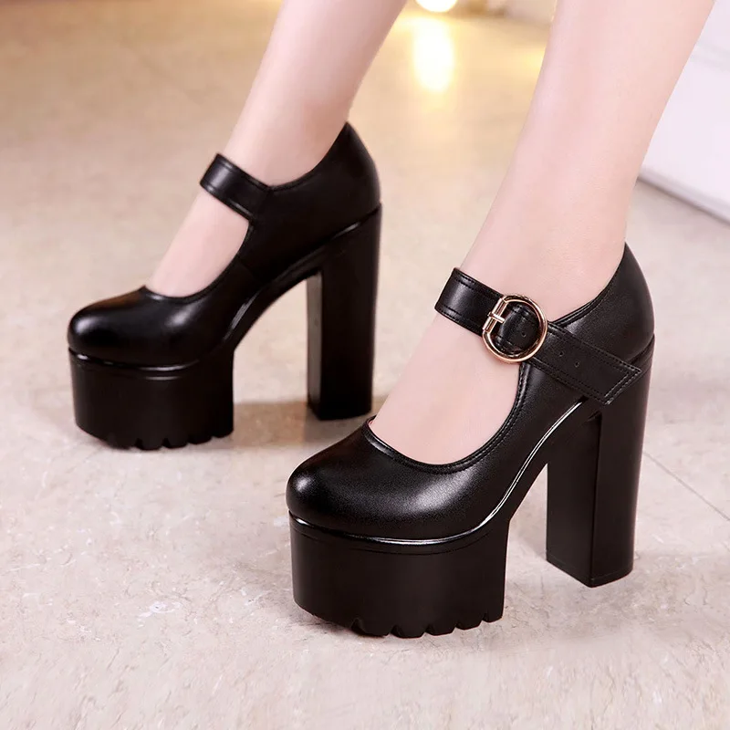 Women's platform work shoes for models with round head and 13cm high heels
Women's platform work shoes for models with round head and 13cm high heels