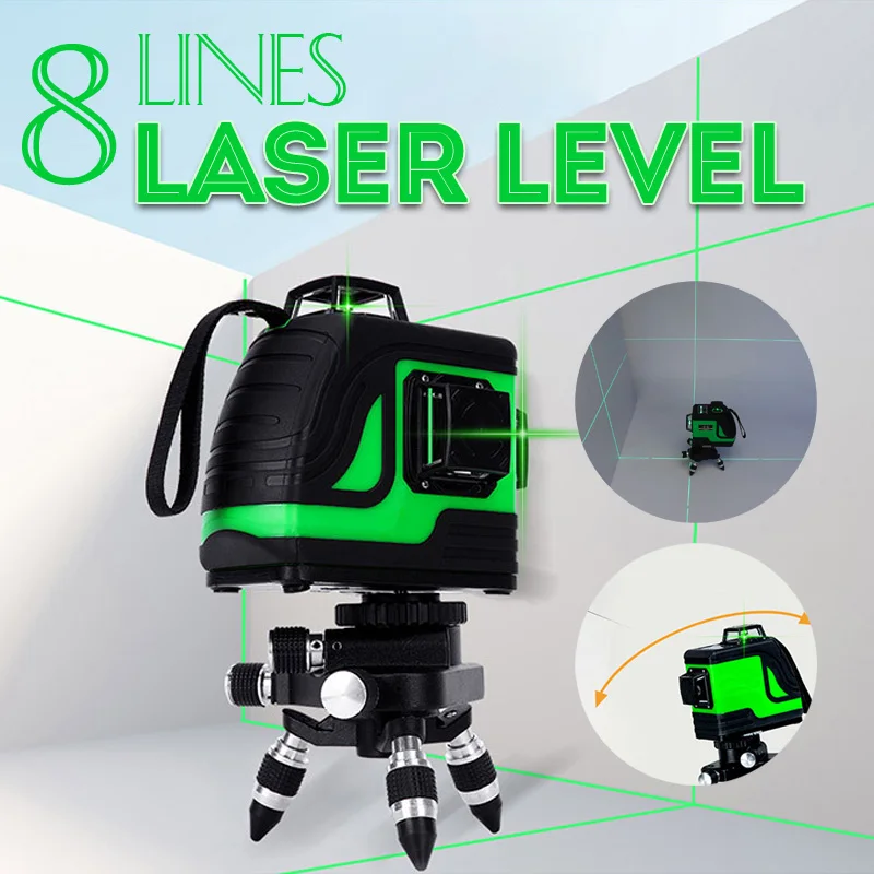 808nm Green Line Laser Level+Bracket 3D 360 Rotation Self-Leveling Horizontal Vertical Waterproof Outdoor Indoor Powerful
808nm Green Line Laser Level+Bracket 3D 360 Rotation Self-Leveling Horizontal Vertical Waterproof Outdoor Indoor Powerful