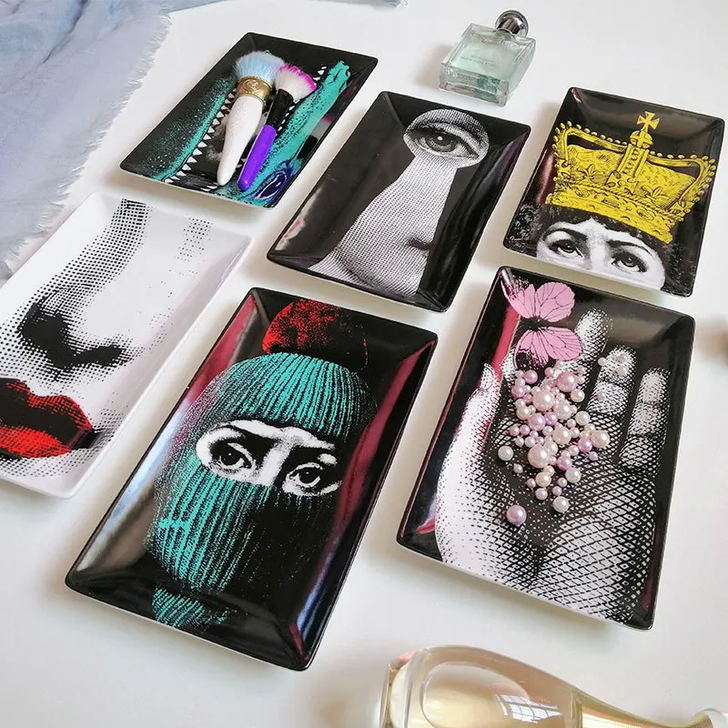 Ceramic Jewelry Storage Tray Rectangular Dessert Plate Multifunction Face Series Dinner Dish Table Decoration Tray Photo Props
Ceramic Jewelry Storage Tray Rectangular Dessert Plate Multifunction Face Series Dinner Dish Table Decoration Tray Photo Props