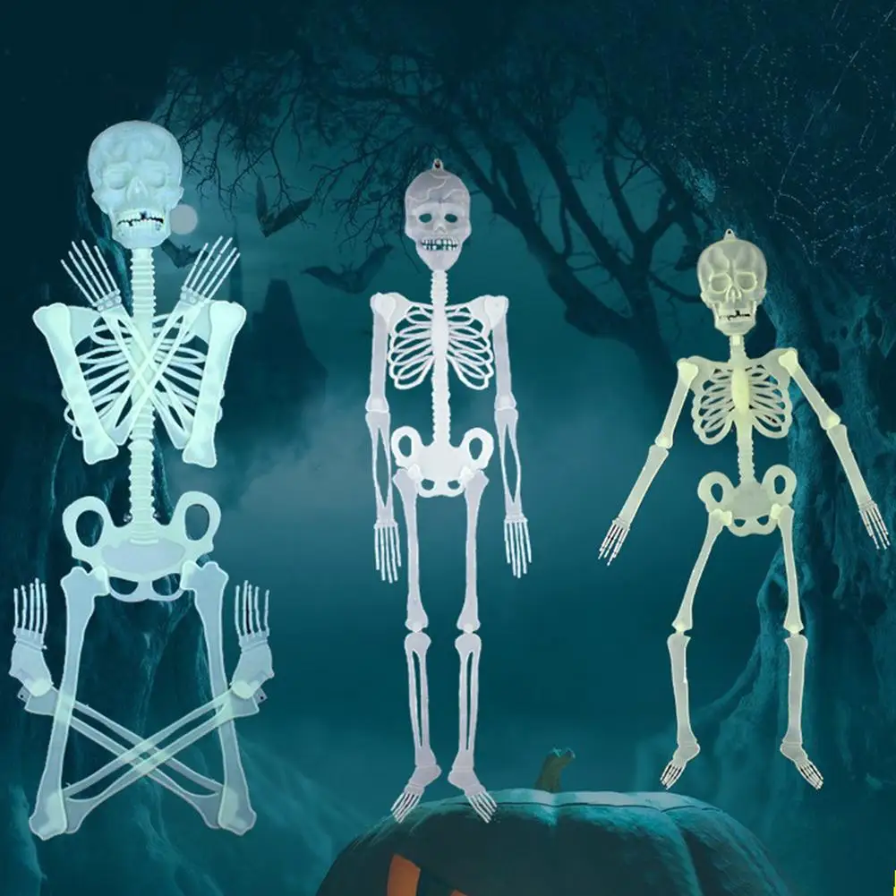 Halloween Luminous Skeleton Full Body Glow In The Dark Horror Toys Haunted House Props 32/90/150CM | Дом и сад
