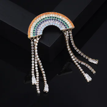 Luxury Zircons Rainbow Woman Brooch Pin Bijoux Brooches for Women Gold Plated Tassel Crystal broche femme bijoux de luxe mujer
Luxury Zircons Rainbow Woman Brooch Pin Bijoux Brooches for Women Gold Plated Tassel Crystal broche femme bijoux de luxe mujer