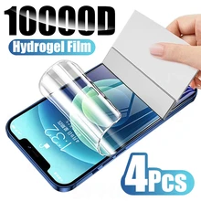 4Pcs Full Cover Hydrogel Film On The For iPhone 13 12 11 14 15 Pro Max For iPhone XR XS MAX 6 7 8 Plus 12 13 14 Screen Protector