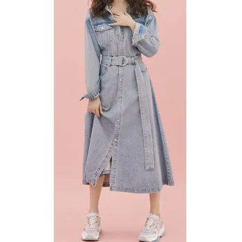 WOMENGAGA 2020 NEW DENIM Sashes Women's Patchwork Dress Casual Button Personality Pocket Loose Streetwear Long-sleeve A081
WOMENGAGA 2020 NEW DENIM Sashes Women's Patchwork Dress Casual Button Personality Pocket Loose Streetwear Long-sleeve A081