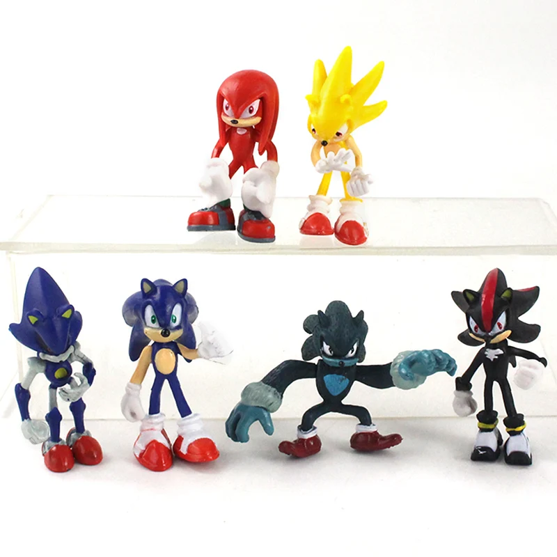 5-7cm 6pcs/set Sonic Boom Rare Dr Eggman Shadow Tails Characters PVC Sonic Action Figures Model Toy gifts for children