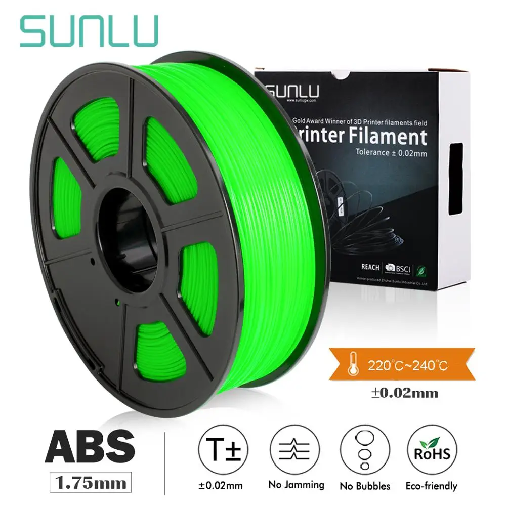 SUNLU ABS 3d Printer filament new and best abs 1.75mm 1kg for 3d Printer solid material filament with full color
SUNLU ABS 3d Printer filament new and best abs 1.75mm 1kg for 3d Printer solid material filament with full color