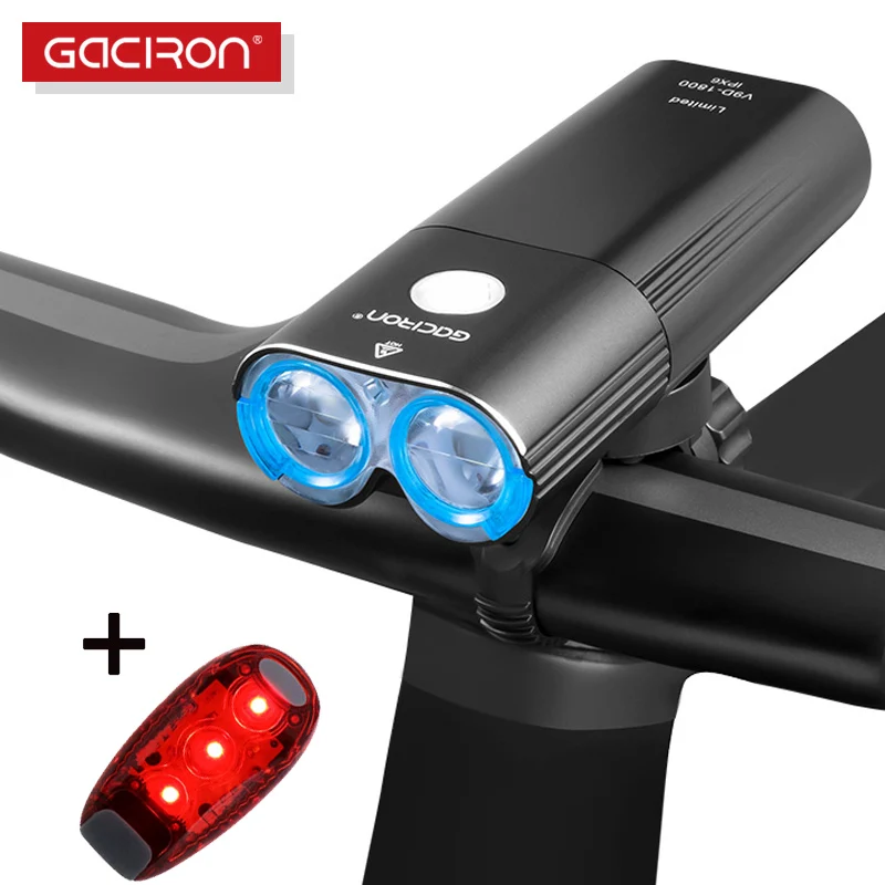 Велосипедный светильник Gaciron для головы велосипеда IPX6 USB флэш светодиодный