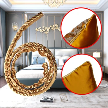1M European-style Pillow Cushion Lace Accessories Rolling Rope Gold Decoration Four-strand Rope 1Meter Twist Tied Width 7MM Rope 
1M European-style Pillow Cushion Lace Accessories Rolling Rope Gold Decoration Four-strand Rope 1Meter Twist Tied Width 7MM Rope