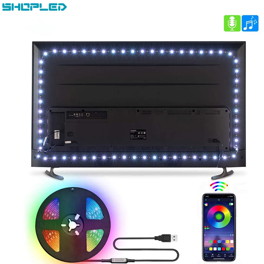 SHOPLED Led Light Strip USB 5V Bluetooth Control TV Backlight 5050SMD 0.5/1/2/3M Tape RGB Strip Lamp Living Room Stairs Lighting
SHOPLED Led Light Strip USB 5V Bluetooth Control TV Backlight 5050SMD 0.5/1/2/3M Tape RGB Strip Lamp Living Room Stairs Lighting