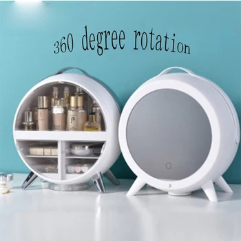 New 360 Degree Rotating Cosmetics Storage Box Multi-Function LED Cosmetic Mirror Desktop Storage Skin Care Products Cosmetic Box
New 360 Degree Rotating Cosmetics Storage Box Multi-Function LED Cosmetic Mirror Desktop Storage Skin Care Products Cosmetic Box