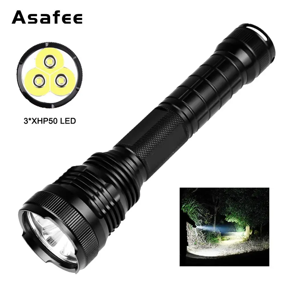 2100 LM Powerful LED Flashlights China 18650/26650 3*XHP50 LED Five Modes High Power Outdoor Rechargeable LED Flashlight
2100 LM Powerful LED Flashlights China 18650/26650 3*XHP50 LED Five Modes High Power Outdoor Rechargeable LED Flashlight