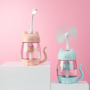 Mini Humidifier Ultrasonic USB 3 in 1 350ML Cat Cool-Mist Adorable Mini Humidifier With LED Light Mini USB Fan for Home office
Mini Humidifier Ultrasonic USB 3 in 1 350ML Cat Cool-Mist Adorable Mini Humidifier With LED Light Mini USB Fan for Home office