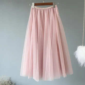 Pink High Waist Pleated Midi Skirt 2020 Spring Summer Elegant Women Tutu Tulle Skirt Harajuku Female A Line Mid-Calf Skirts
Pink High Waist Pleated Midi Skirt 2020 Spring Summer Elegant Women Tutu Tulle Skirt Harajuku Female A Line Mid-Calf Skirts