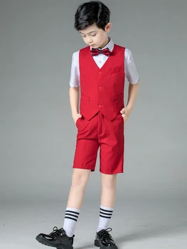 YuanLu Boys Suits Short Sleeve Vest Suits Red for Weddings Party Piano Baby Clothes Slim Fit Summer
YuanLu Boys Suits Short Sleeve Vest Suits Red for Weddings Party Piano Baby Clothes Slim Fit Summer