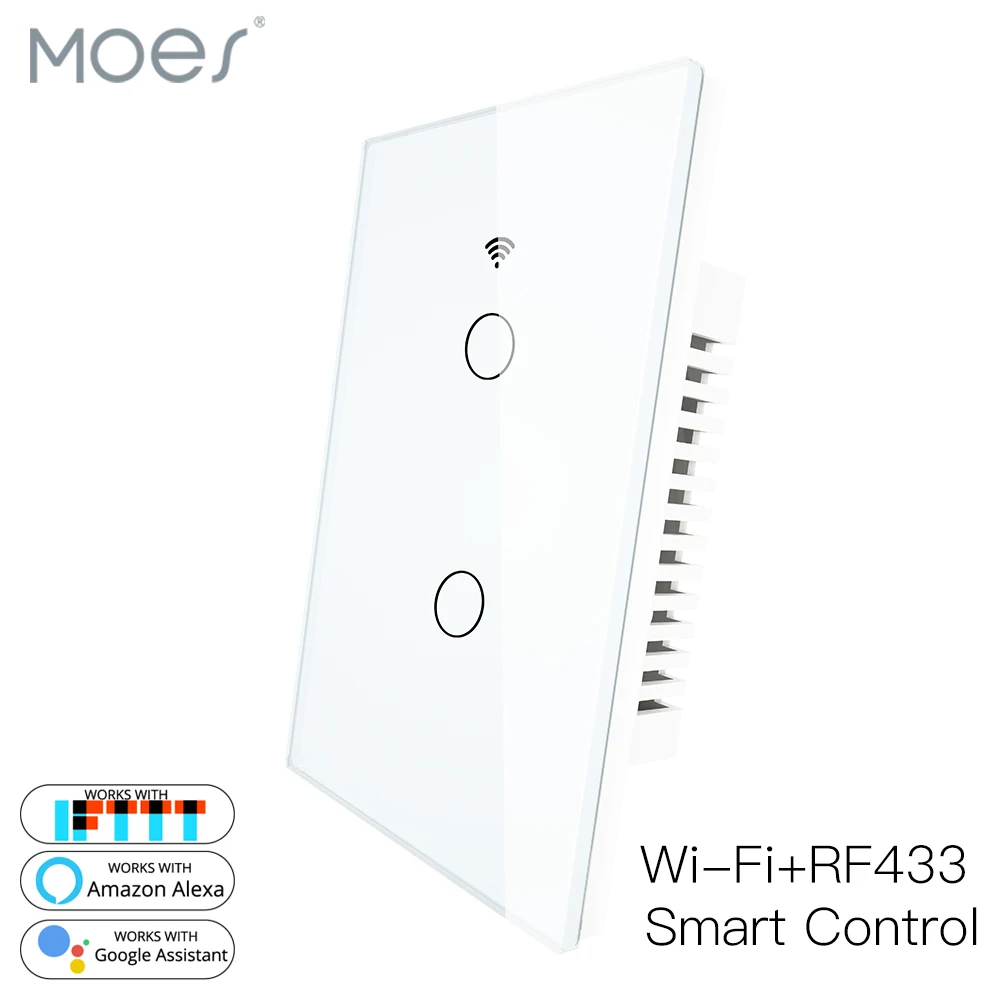 WiFi Smart Wall Light Switch RF 433Mhz Wireless Glass Panel Smart Life Tuya APP Remote Control Works With Alexa Google Home
WiFi Smart Wall Light Switch RF 433Mhz Wireless Glass Panel Smart Life Tuya APP Remote Control Works With Alexa Google Home