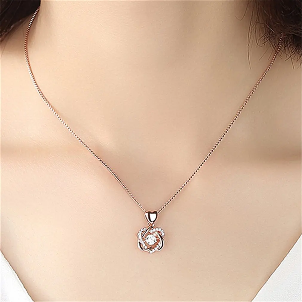 2021 Fashion Romantic Rose Gold Clavicle Chain Pendant Necklace Female Cubic Zirconia Ladies Simple Wedding Party Necklace
2021 Fashion Romantic Rose Gold Clavicle Chain Pendant Necklace Female Cubic Zirconia Ladies Simple Wedding Party Necklace