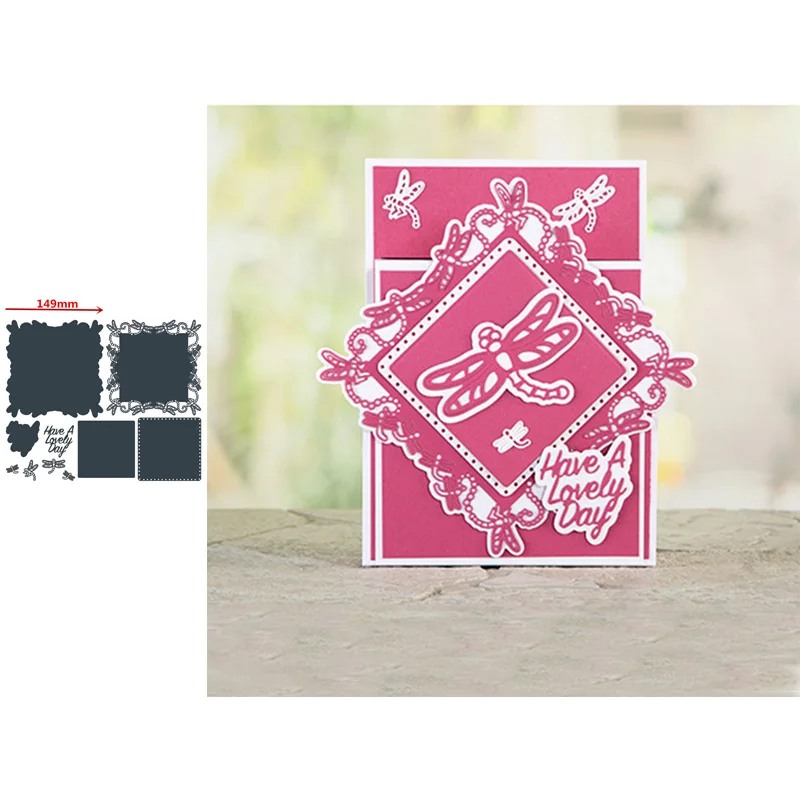 Square Surrounded Insect Dragonfly With Word Metal Cutting Dies Scrapbooking Album Paper DIY Card Crafts Embossing Dies New 2019
Square Surrounded Insect Dragonfly With Word Metal Cutting Dies Scrapbooking Album Paper DIY Card Crafts Embossing Dies New 2019