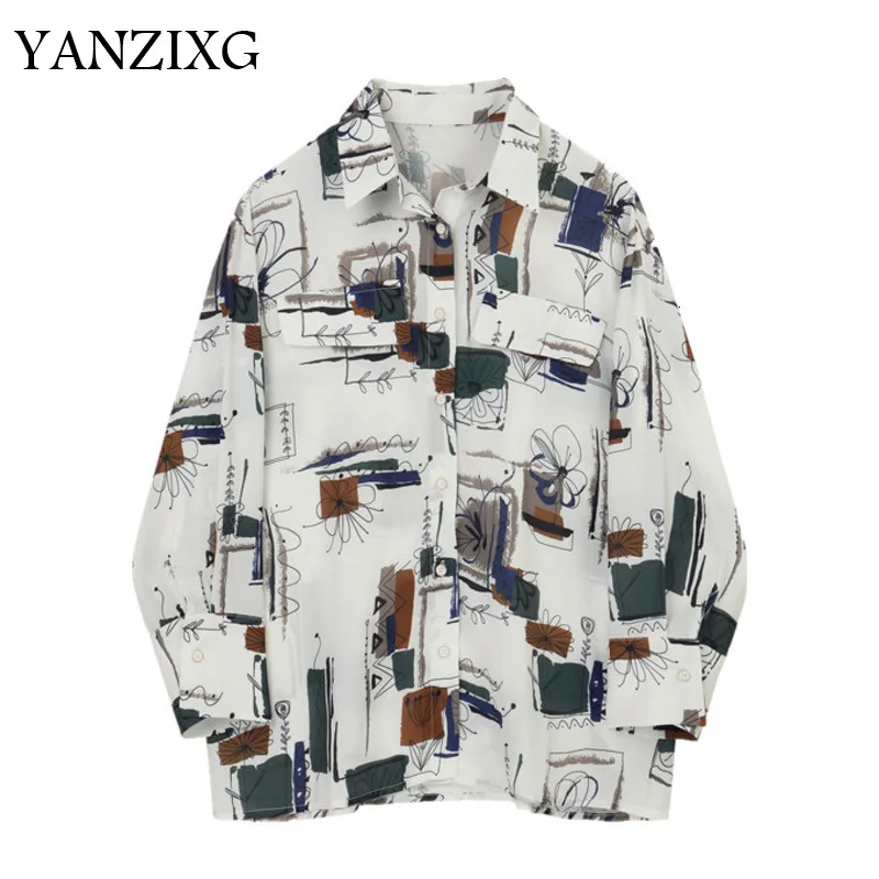 Women Pattern Print Chiffon Blouse New Lapel Long Sleeve Loose Fit Shirt Fashion Tide Spring Autumn 2019 S791
Women Pattern Print Chiffon Blouse New Lapel Long Sleeve Loose Fit Shirt Fashion Tide Spring Autumn 2019 S791