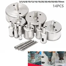 14pcs/Set 3-70mm Diamond Hole Saw Drill Bit Tool For Ceramic Porcelain Glass Marble Open Hole Drill Bit Diamond Core Bit
14pcs/Set 3-70mm Diamond Hole Saw Drill Bit Tool For Ceramic Porcelain Glass Marble Open Hole Drill Bit Diamond Core Bit