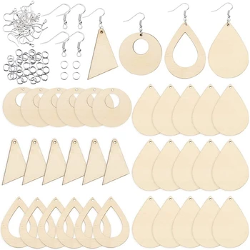 4 Styles Unfinished Wood Earring Pendants with 80 Pieces Earring Hooks and 80 Pieces Jump Rings for Jewelry DIY Making
4 Styles Unfinished Wood Earring Pendants with 80 Pieces Earring Hooks and 80 Pieces Jump Rings for Jewelry DIY Making