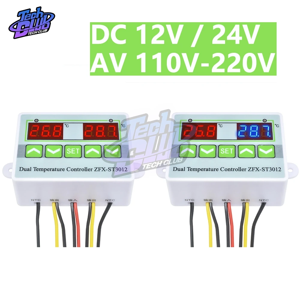 ST3012 LED Digital Thermostat Dual Display 10A Temperature Controller Thermometer DC 12 24 220 V Thermo Control with NTC Sensor
ST3012 LED Digital Thermostat Dual Display 10A Temperature Controller Thermometer DC 12 24 220 V Thermo Control with NTC Sensor