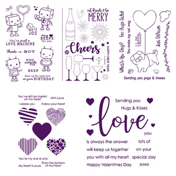 Red wine glass Heart Prints Sentiments Of Love Cut Pugs stamp set Transparent Clear Silicone Stamp for DIY Photo Album Craft die 
Red wine glass Heart Prints Sentiments Of Love Cut Pugs stamp set Transparent Clear Silicone Stamp for DIY Photo Album Craft die