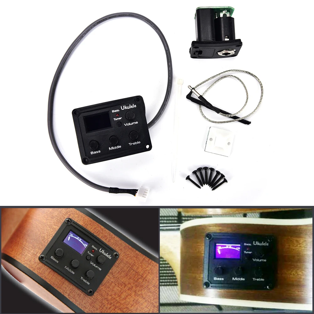 Ukulele Ukelele Uke Piezo Pickup Preamp 3-Band EQ Equalizer Tuner System with LCD Display
Ukulele Ukelele Uke Piezo Pickup Preamp 3-Band EQ Equalizer Tuner System with LCD Display