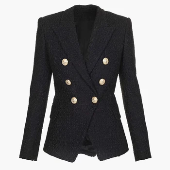 Newest Fashion 2020 Designer Blazer Women's Double Breasted Lion Buttons Tweed Blazer Jacket
Newest Fashion 2020 Designer Blazer Women's Double Breasted Lion Buttons Tweed Blazer Jacket
