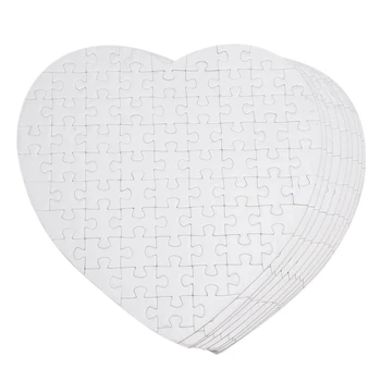 10Pcs Sublimation Blank Puzzle DIY Craft Heart Jigsaw Puzzle DIY Transfer Products