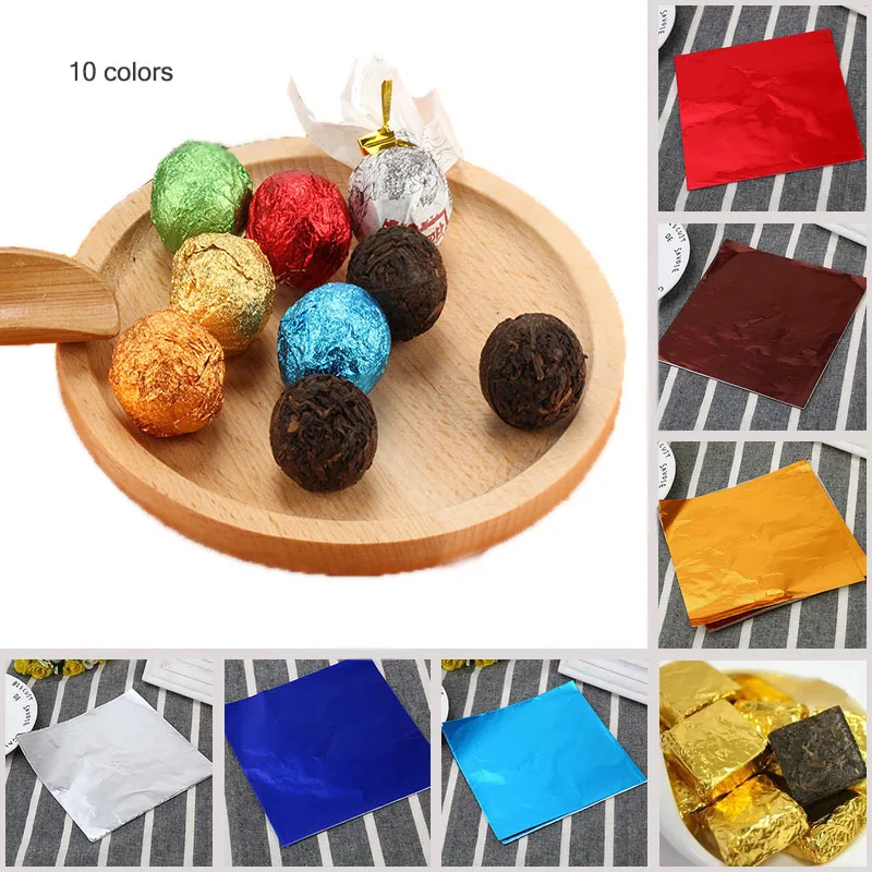 100 шт./лот 10 цветов конфеты оберточная Оловянная бумага DIY вечерние