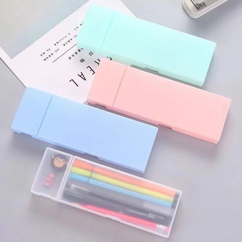 2020 Creative Simple solid color school pencil case Plastic Pencil Pen Box Makeup Case Multifunction SchoolSupplies
2020 Creative Simple solid color school pencil case Plastic Pencil Pen Box Makeup Case Multifunction SchoolSupplies