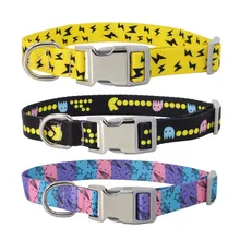 Accesorios para mascotas collares para perros de tela suave de Nylon cuello para cachorros con hebilla súper fuerte cuello impreso para perros pequeños 1,5/2,0/2,5 cm(China)