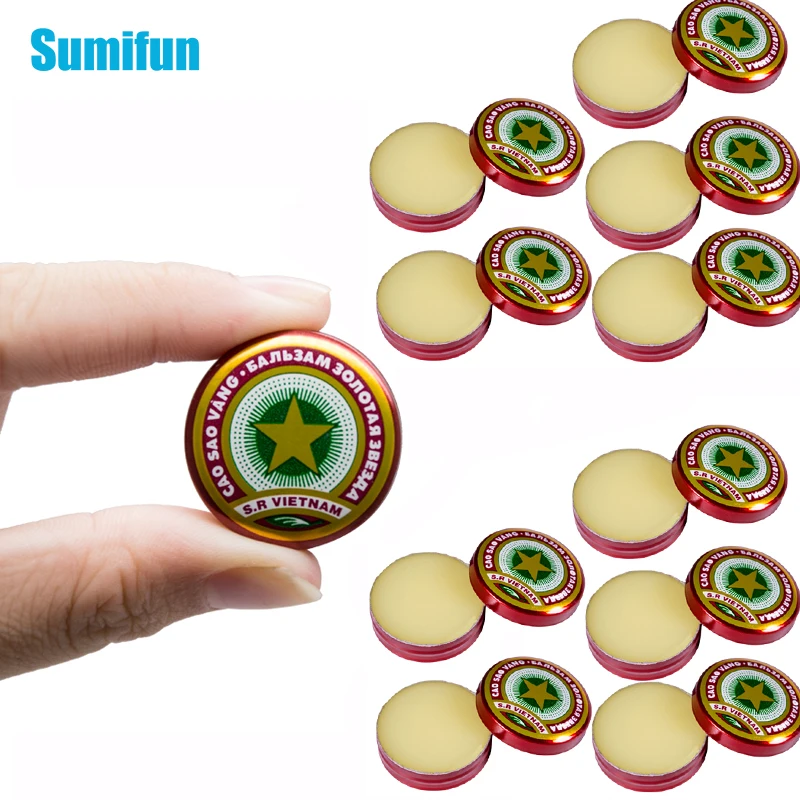 10Pcs Vietnam Gold Star Cold Refreshing Ointment Headache Stomachache Heat Dizziness Mosquito Bites Stings Herbal Oil
10Pcs Vietnam Gold Star Cold Refreshing Ointment Headache Stomachache Heat Dizziness Mosquito Bites Stings Herbal Oil