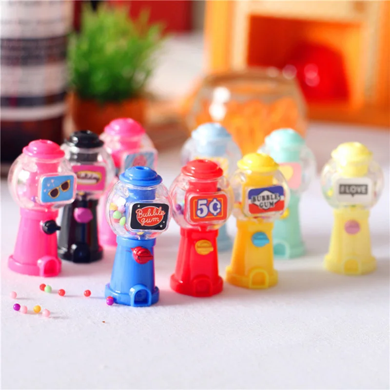 5Pcs Cute Wriggle Your Balls Machine 1/12 Miniature Dollhouse Dolls Accessories Kids Mini Play Toys Plastic Bubble Gum Machine