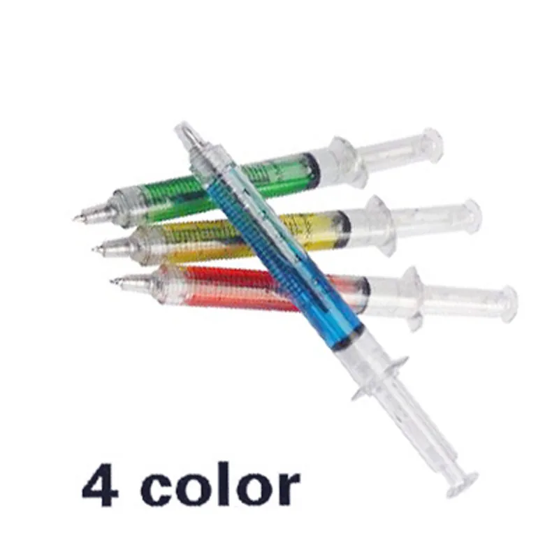 

4pcs Injection Ballpen Immitation Doctor Nurse Neele Ball Point Pen Office School Funny Stationery Kids Toy Pen Syringe Ball Pen