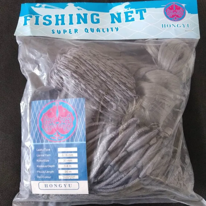 European Style Fishing Net Fish Gill Net Finland Network 30M Length 18M Depth Handmade Sticky Gill Net Small Mesh Fishing Tackle (2).jpg