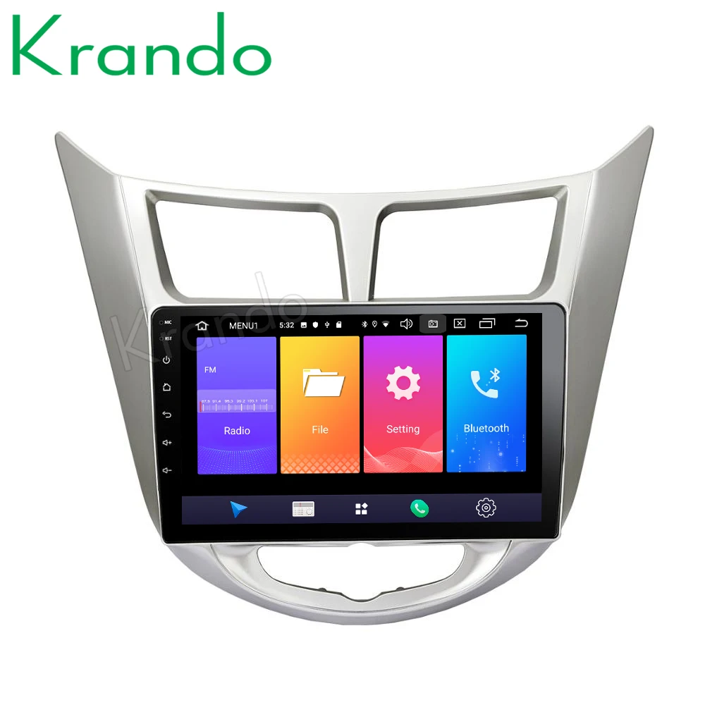 

Krando Android 9.0 10.1" IPS Big Screen Full touch car Navigation system for Hyundai Accent Verna 2008-2016 radio player gps