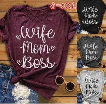 Wife Mom Boss Letter Print T Shirt Women Short Sleeve O Neck Loose Tshirt 2020 Summer Fashion Women Tee Shirt Tops
Wife Mom Boss Letter Print T Shirt Women Short Sleeve O Neck Loose Tshirt 2020 Summer Fashion Women Tee Shirt Tops