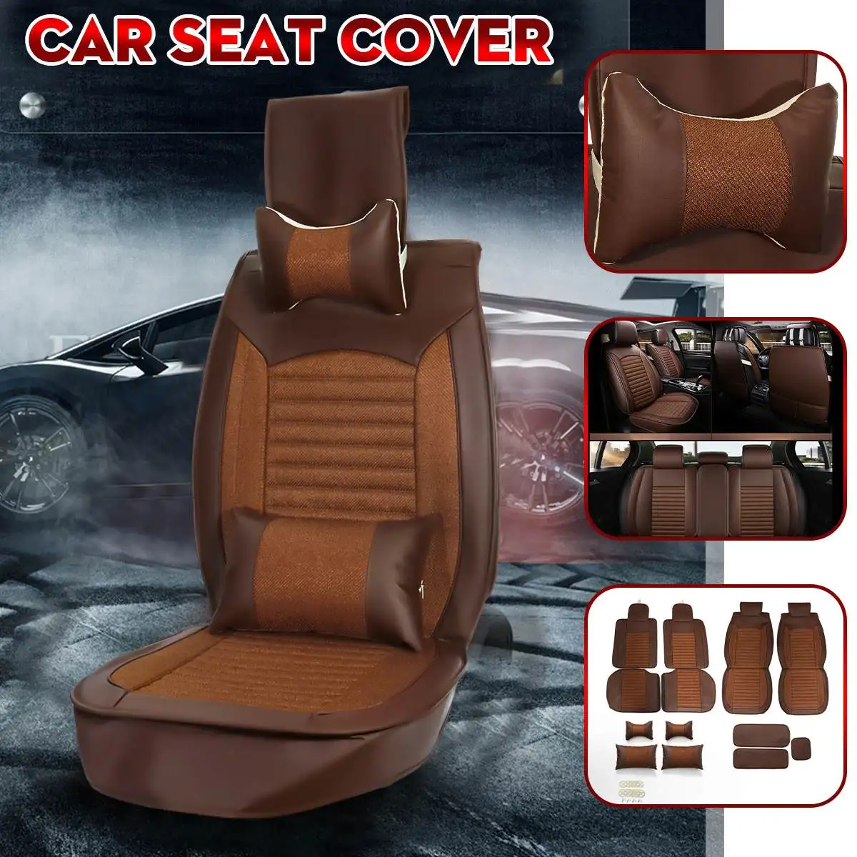 New 11Pcs Car Seat Cover Set Cotton and Linen Fabric Breathable Car Seat Protector For Most Cars Universal Size Auto Accessories
New 11Pcs Car Seat Cover Set Cotton and Linen Fabric Breathable Car Seat Protector For Most Cars Universal Size Auto Accessories