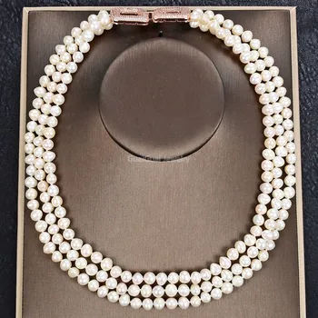 GG Jewelry 20" 3 Strands 8mm White Pearl Necklace Cz pave clasp
GG Jewelry 20" 3 Strands 8mm White Pearl Necklace Cz pave clasp