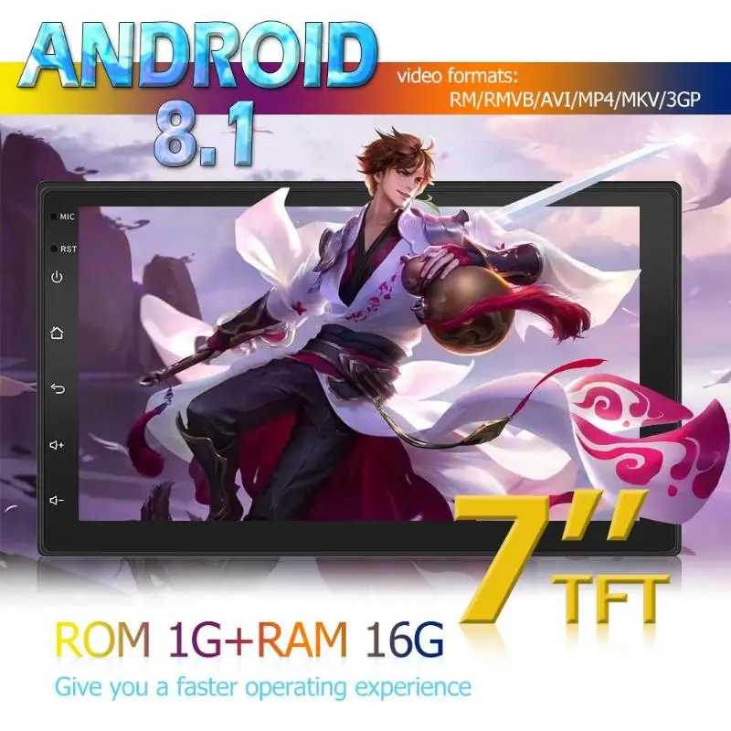 Android 8.1 Car Stereo GPS Navigation WiFi BT Radio with Speed Display Read U-Disk Audio Video Picture AUX Function
Android 8.1 Car Stereo GPS Navigation WiFi BT Radio with Speed Display Read U-Disk Audio Video Picture AUX Function
