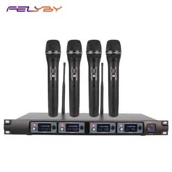 FELYBY UHF Wireless Microphone System Professional Stage Performance Set with 4 Handheld Dynamic Mic and Portable Receiver
FELYBY UHF Wireless Microphone System Professional Stage Performance Set with 4 Handheld Dynamic Mic and Portable Receiver