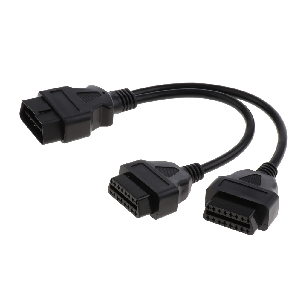 Great Performance OBD2 1to2 Splitter Adapter Extension 16 Pin Cable Y Cable Great Performance OBD2 1to2 Splitter Adapter Extension 16 Pin Cable Y Cable