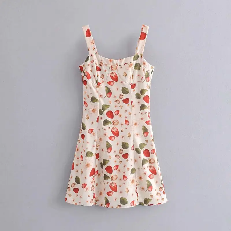 2019 Western Style Spring And Summer Women's Dress New Style Strawberry Printing Slip Dress
2019 Western Style Spring And Summer Women's Dress New Style Strawberry Printing Slip Dress