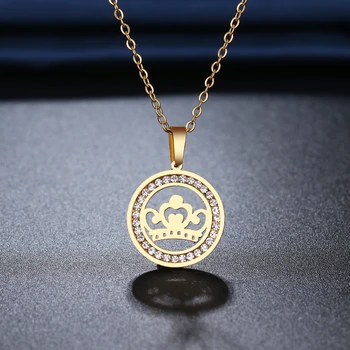 CACANA 316L Stainless Steel Classic Crown Necklace NEW Crystal Rhinestone Necklaces For Women Wedding Valentine's Day Gifts
CACANA 316L Stainless Steel Classic Crown Necklace NEW Crystal Rhinestone Necklaces For Women Wedding Valentine's Day Gifts