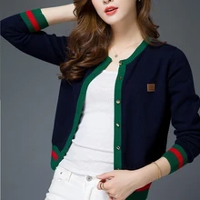 Women's Knitted Cardigan Contrast Color Round Collar Thin Short Sweater Wholesale Spring Autumn 2022 New Fashion Female Clothing
Women's Knitted Cardigan Contrast Color Round Collar Thin Short Sweater Wholesale Spring Autumn 2022 New Fashion Female Clothing