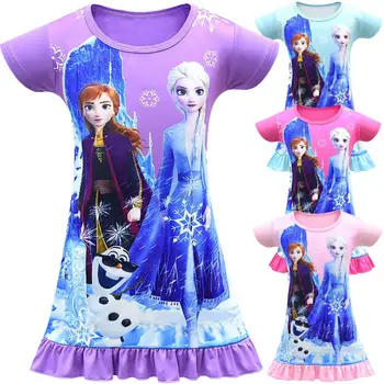 Anna Elsa Dress Girls Nightdress Clothes Summer Cartoon Nightgown Children Clothing Ice Snow World 2 Pajamas Dress Kids Homewear
Anna Elsa Dress Girls Nightdress Clothes Summer Cartoon Nightgown Children Clothing Ice Snow World 2 Pajamas Dress Kids Homewear