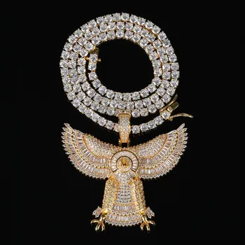 Eagle Pendant Iced Out Bling Micro Pave Cubic Zirconia Tennis Chain Necklace Gold Silver Color Hip Hop Pendant Necklace Jewelry 
Eagle Pendant Iced Out Bling Micro Pave Cubic Zirconia Tennis Chain Necklace Gold Silver Color Hip Hop Pendant Necklace Jewelry